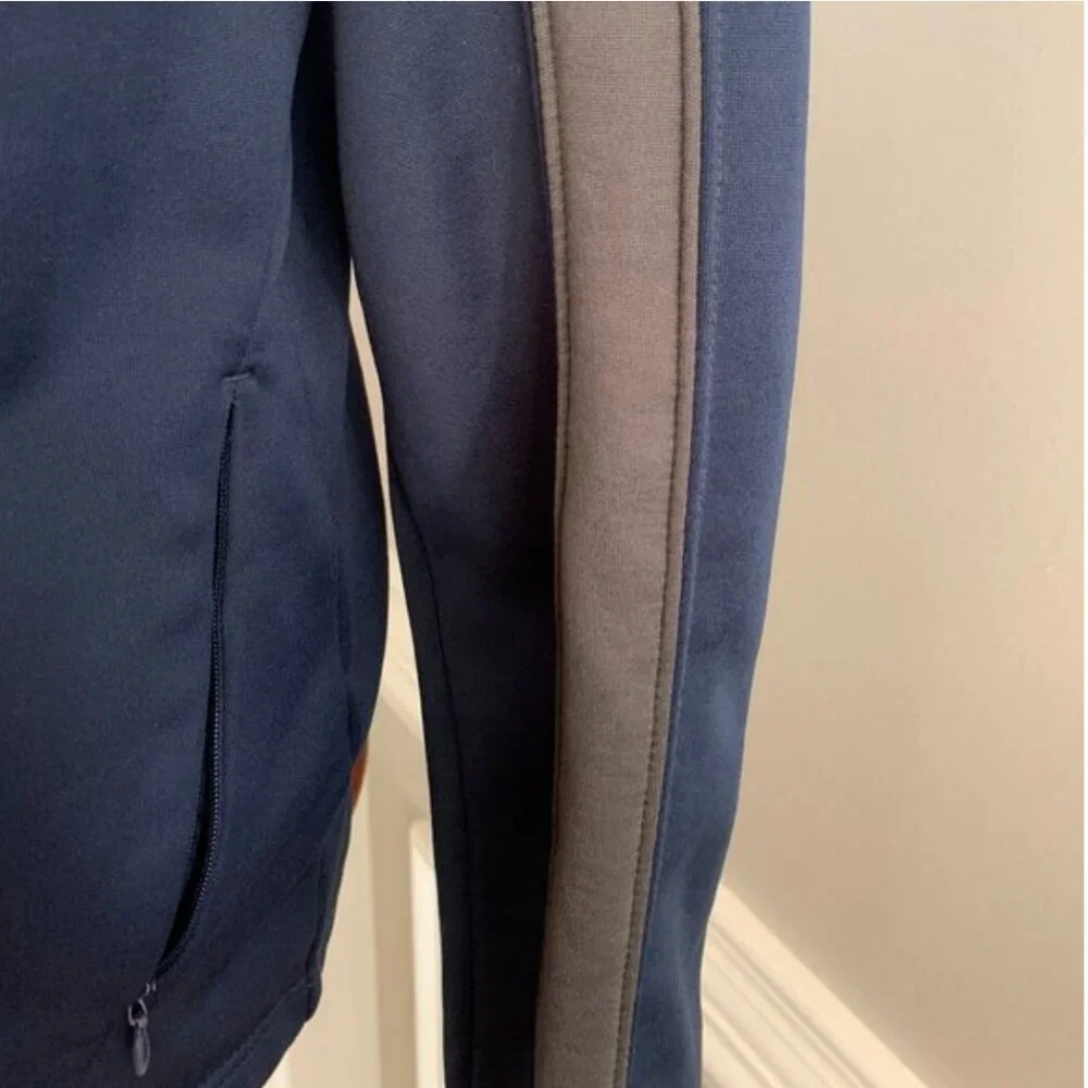 Antigua Men's Full Zip Fleece Navy Blue and Gray Jacket Size Small - Picture 3 of 8